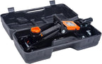 Hydraulic 1.5 Ton Trolley Jack Car Lift with Blow Molded Storage Case - 3000 LBS Capacity Orange