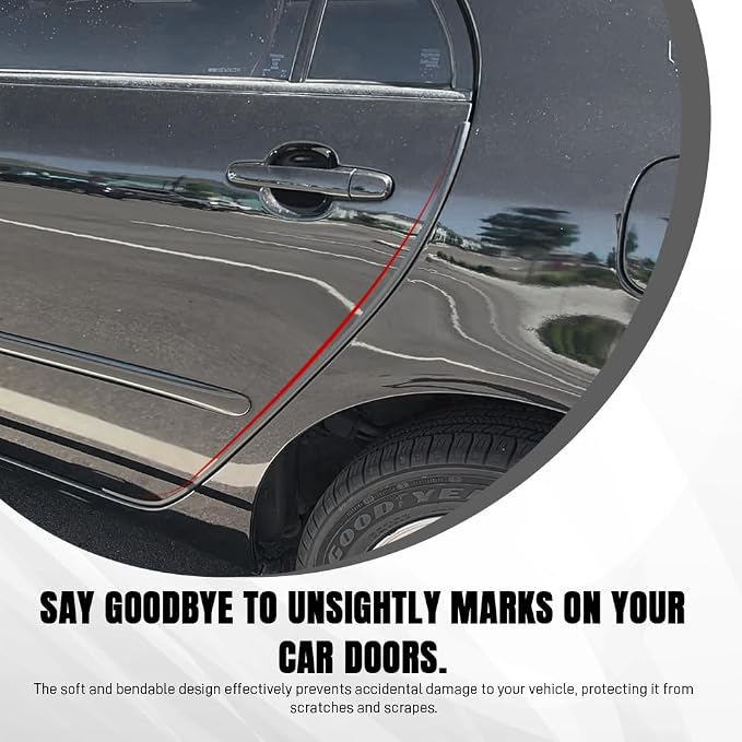 Car Door Edge Guards, Car Door Protector, 32Ft Rubber Seal Protector U Shape Edge Trim, Anti-Collision Auto Door Entry Guard Protective Strip Universal for Most Vehicles (Black, 10M)