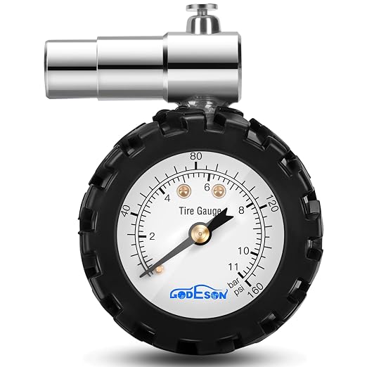Presta Valve BicycleTire Pressure Gauge 0-160psi and 0-11bar