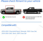 in Channel Window Rain Guards for 2019-2025 Chevy Silverado/GMC Sierra 1500 Crew Cab, Durable Window Vent Visors Shades Wind Deflectors, Exterior Car Accessories, 2020 2021 2022 2023 2024, 4PCS