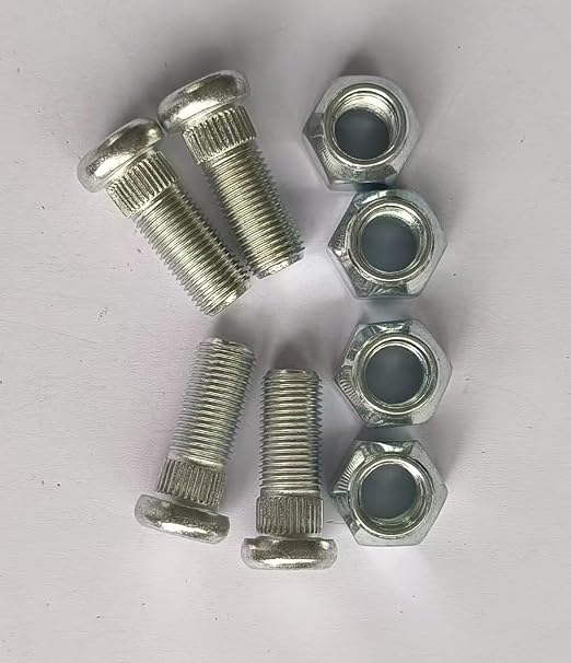 4PCS Wheel Bolt Lug Studs 101922201 416-061 & 4pcs Nuts Compatible with Club Car DS Golf Cart Gas Electric 1982-up Replace 1034779-01