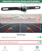 WiFi Car Backup Camera, 5G 720P HD Car License Plate Rear/Front View Reverse Camera for iPhone iPad Android Smart Phones Tablets Which Support Double Band WiFi