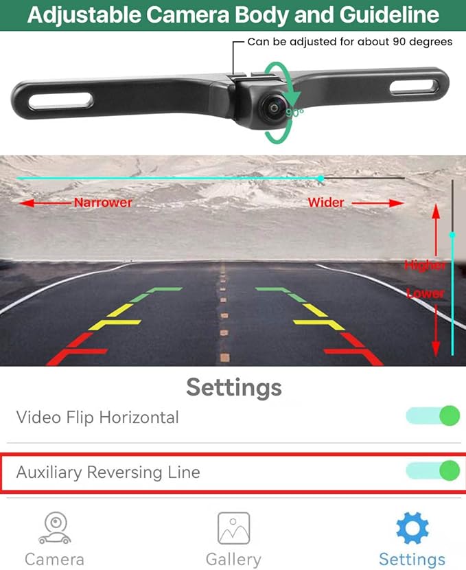 WiFi Car Backup Camera, 5G 720P HD Car License Plate Rear/Front View Reverse Camera for iPhone iPad Android Smart Phones Tablets Which Support Double Band WiFi