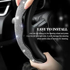 2 PCS Steering Wheel Cover, Segmented Car Wheel Covers with Crystal Rhinestones, Non-Slip Protector Bling Sparkly Decoration for Most Steering Wheels, Car Accessories (Pink)
