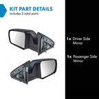 2 Piece Driver and Passenger Side Mirror Assembly Set Electric Adjustment Heated No Memory Black Compatible with 2014-2017 Toyota Tundra TO1320340 TO1321340