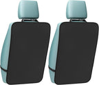 Kick Protector Mats, Black, Waterproof PVC, Back Seat Protector for Kids, Universal Fit, 2 Pack