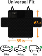 fidozen Dog Car Seat Cover, Universal Fit, Waterproof, Breathable, Machine Washable, Pet Hammock with Storage Pocket, (Black, Extra Large)