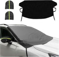 Zpana Car Windshield Snow Cover, 2 Layers Waterproof Windproof Oxford Fabric Windscreen Protection for Frost Ice Sunlight, All Weather Automotive Sun Shade Windshield Cover, Universal Fit