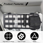 Vehicle Rigid MOLLE Panel, Car Sun Visor Organizer Tactical Gear Rack, EDC Pouch Tool Holster Truck Equipment Mount Plate, Auto Interior Modular Storage Shelf Accessories (Visor Panel)