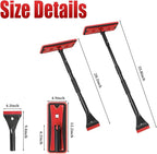 36" Car 3-in-1 Snow Brush, Detachable Extendable Vehicle Windshield Ice Frost Scraper with Ergonomic Foam Grip Handle, Automotive Snow Removal Tools, Universal for SUV RV Truck (Red) | Detachable Extendable Vehicle Windshield Ice Frost Scraper with Erg...