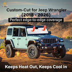 Windshield Sun Shade Compatible for Jeep Wrangler & Gladiator 2018-2024 2025 2026, Sun Visor for Front Windshield & Window Sun Shade Cover, UV Heat Blocker & Protector, Car Accessories