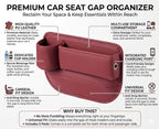 Car Seat Gap Filler Organizer with Cup Holder, Premium Leather Seat Gap Filler, Anti-Drop Car Seat Gap Organizer for Phone, Keys & Wallet, Universal Front Seat Console Organizer for Car, SUV & Truck