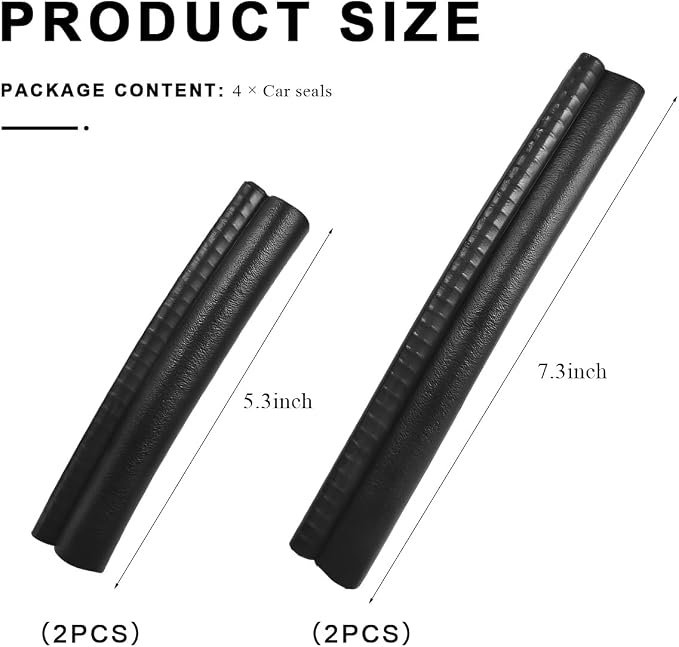 4PCS Car Door Edge Guards, Rubber Sealing Sealed Strip Auto Door Buffer Protector with Side Bulb, Automotive Weather Stripping Edge Trim Seal Strips for Car Truck Boat Camper