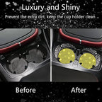 2pcs Bling Car Cup Holder Coaster, 2.75 inch Anti-Slip Shockproof Universal Fashion Car Coasters Insert Bling Crystal Rhinestone Automotive Interior Accessories for Women (2 pcs, Yellow)