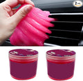 Craedli 2 Pack Car Cleaning Gel Detailing Putty, Pink Reusable Dust Cleaning Slime Auto Interior Cleaner Tool for Vehicle Air Vent, Keyboard Dust Remover & Car Accessories, 5.6oz/Jar (160g)
