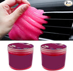 Craedli 2 Pack Car Cleaning Gel Detailing Putty, Pink Reusable Dust Cleaning Slime Auto Interior Cleaner Tool for Vehicle Air Vent, Keyboard Dust Remover & Car Accessories, 5.6oz/Jar (160g)