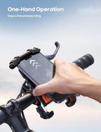 Bike Phone Holder, Motorcycle Phone Mount - Motorcycle Handlebar Cell Phone Clamp, Scooter Phone Clip for iPhone 14 Plus/Pro Max, 13 Pro Max, S9, S10 and More 4.7" - 6.8" Smartphone, Orange