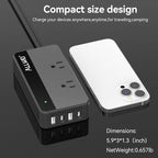 200W Car Power Inverter, 12V DC to 110V AC Car Inverte with 4 USB Fast Charging Port(2xUSB A, 2xUSB C)- Car Charger Cigarette Lighter Adapter for Phone, Laptop and Small Devices on Road Trip