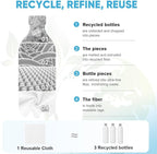 AIDEA Microfiber Cleaning Cloth Roll, White 50PK, Tear Away Reusable Paper Towels, Commercial Shop Rags, Microfiber Towels for Cars, Lint Free Rags for House, Kitchen, Automotive, 11.5"×11.5"