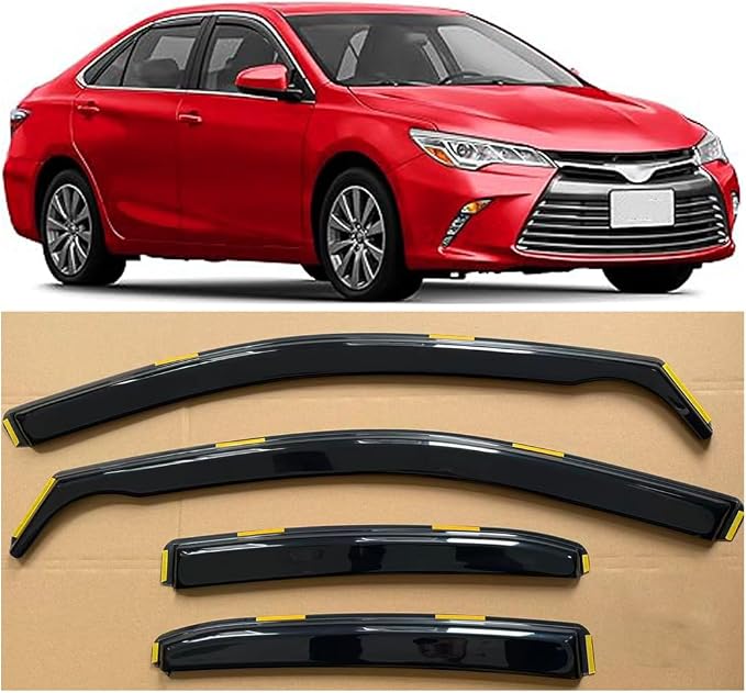 in-Channel Window Visor Vent Deflectors Rain Guards for 2018-2024 Toyota Camry, Wind Vent Sun Shade Inside Car Window Shades, Smoke Tint 4pcs