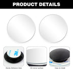Car Round Blind Spot Mirror, HD Glass Side Blindspot Mirrors Adjustabe Angle Removable with Wide Angle Stick-On Universal for Cars, SUVs, Trucks, Pack of 2