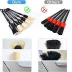 MVEQRRN 5pcs Car Detailing Brush Set, Boar Hair Car Detailing Brushes, Ultra Soft Scratch-Free Car Interior Detail Brush for Leather Seats,Detail Brushes Car Detailing for Interior Exterior.