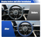 Elastic Stretch Steering Wheel Cover, 15" Breathable Microfiber Ice Silk Steering Wheel Protector, Universal Anti-Slip Car Warm in Winter&Cool in Summer Accessories for Men Women (Blue)