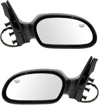 4 Piece Driver and Passenger Side Mirror Assembly Set Electric Adjustment Heated No Memory Black Compatible with 2000-2007 Ford Taurus 2000-2005 Mercury Sable With Textured Cap FO1320193 FO1320353