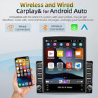 Double Din Car Radio Stereo for 2009-2014 Ford E-250 E-150 E-350 Radio 9.7 Inch Touch Screen with Wireless CarPlay/Android Auto Head Unit GPS Bluetooth FM/RDS SWC Backup Camera