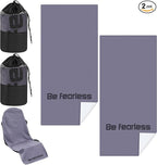 Car Seat Towel Covers with Storage Bag, 63 x 32 Inch Universal Non Slip Waterproof Sweat Protector for Car Truck, Gym Swimming Running, Machine Washable(2 Pack,Gray)