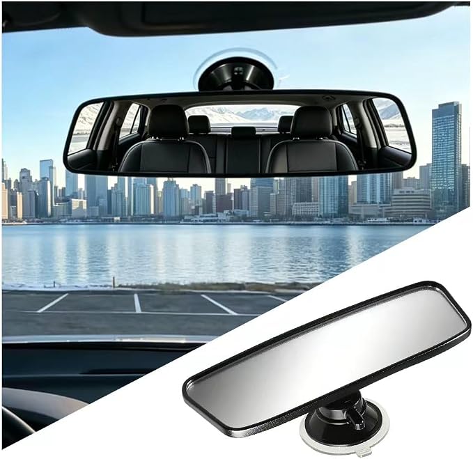HD Suction Cup Rear View Mirror,360° Adjustable Automotive Interior Mirrors for Observing Kids and Reducing Blind Spots,Essential Car Rearview Mirror Replacement for Most Vehicle