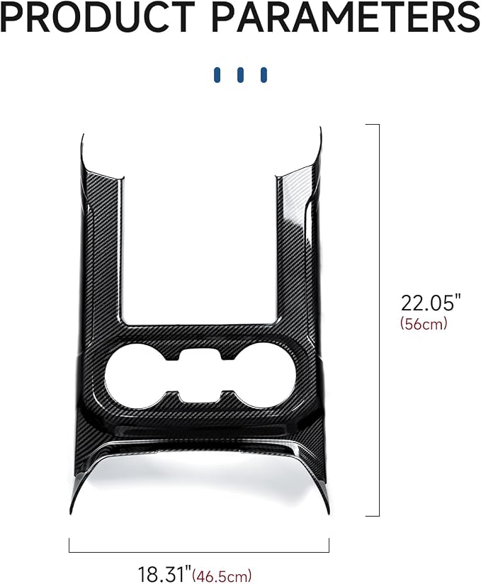 Car Sticker Center Console Front Cup Holder ABS Carbon Fiber Decal Interior Trim Cover for 2019-2025 Chevy Silverado | for 2019-2021 GMC Sierra 1500 2500 3500 HD Accessories
