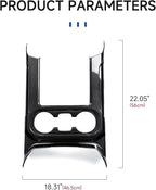 Car Sticker Center Console Front Cup Holder ABS Carbon Fiber Decal Interior Trim Cover for 2019-2025 Chevy Silverado | for 2019-2021 GMC Sierra 1500 2500 3500 HD Accessories