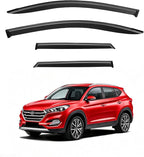 Window Visor for 2016-2021 Hyundai Tucson, Out-Channel Rain Guards Shields Vent Deflector Shade Wind Dark Smoke for 16-21 Tucson 2017 2018 2019 2020, Tape-On Outside-Mount, 4PCS