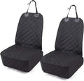 Dog Car Seat Cover 2 Pack, Waterproof Front Seat Car Cover for Cars, Trucks, and Suvs, Pet Front Cover for Cars, Nonslip Dog Seat Cover, Black