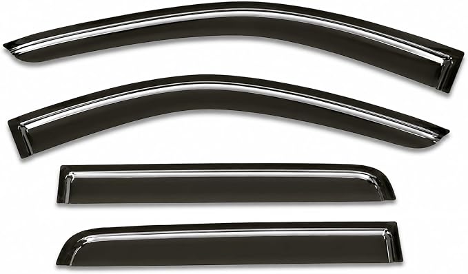 2024-2026 Tape-On Rain Guards for Ford Ranger Side Window Visor Deflectors XL XLT Lariat Raptor Tinted Shades 2025