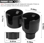 Car Double Cup Holder Extender, 2-in-1 Car Cup Holder Adapter with Adjustable Base, Universal Multifunctional Cup Holder Organizer for Beverage, Snack, Cup, Bottle Storage (Black)