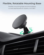 iTap 3 Magnetic Flush Mount Car Mount Phone Holder with Magnetic Ring Adapter. Compatible with iPhone, Samsung Galaxy, Google Pixel, Huawei, LG, and All Qi Compatible Smartphones