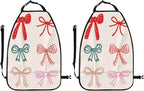 Playful Handdrawn Ribbon Minimalist Car Seat Back Kick Protectors,2 Pack Kick Mats with Storage Pockets for Vehicles to Protect from Dirt Mud Scratches