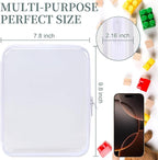 3 Pack Clear Hard Shell Zipper Case, Clear Zipper Pouches Waterproof Makeup Organizer & Travel Toiletry Bag, Diaper Bag Organizer Pouches, Plastic Pouch for Office Home Storage, Large Size