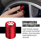 Tire Valve Stem Caps - (5 Pack) Metal Air Caps with Plastic Liner, Corrosion Resistant, Leak-Proof, Dog Cat Paw Universal Stem Covers for Cars Trucks Motorcycles and Bikes - Red