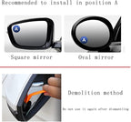 Yusheng 2PCS Mini Blind Spot Mirror, 1.57" Round HD Glass Convex Rear View Mirror, Strong Adhesive for Car (40mm, Frameless)
