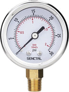 0-30 Psi Low Pressure Gauge, 2" Dial Size, 1/4 Npt Lower Mount, Waterproof, Stainless Steel Case, for Water Oil Air Pressure Test