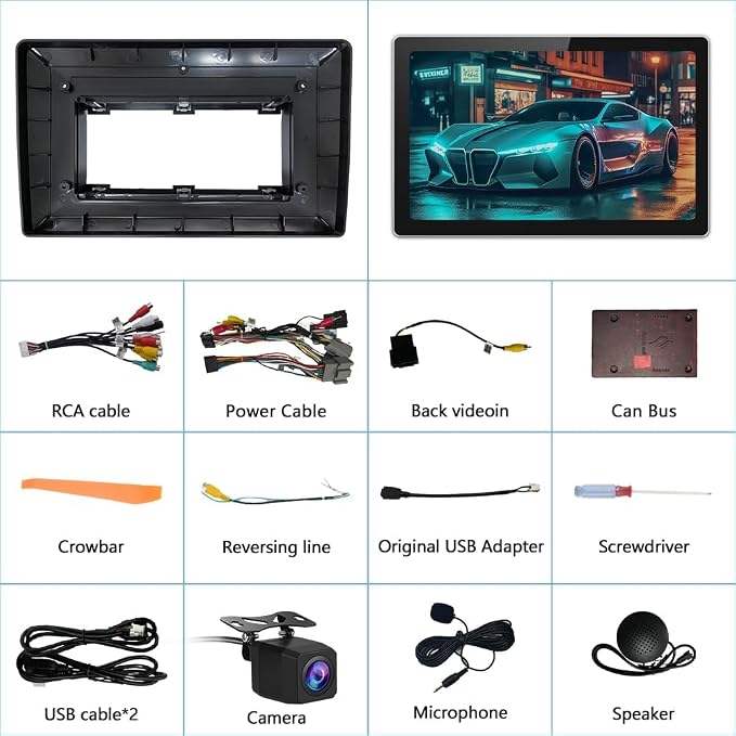 11.5inch Car Radio Stereo for Chevy Chevrolet Silverado 2007-2013 Tahoe Equinox GMC Sierra Yukon with Android 13 CarPlay Android Auto Bluetooth FM Backup Camera【4Core+64GB】