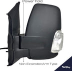 Driver Side Mirror for 2018-2019 Ford Transit 150 250 350 Power Adj Heated Power Folding Turn Signal Light Short Arm Textured Black 8 Pins Left FO1320602
