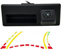 Car Trunk Handle Dynamic Camera Rear View HD Camera for Audi A4 A5 S5 Q3 Q5 for VW Passat Tiguan Golf Passat Touran Jetta Sharan Touareg with Moving Guide Parking line