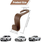 Purse Hook for Car, 4 PCS Car Purse Hook Headrest Hooks, 360° Rotatable Back Seat Storage Organizer, Universal Vehicle Seat Hanger for Purses, Handbags, Grocery Bags, Water Bottles, Brown