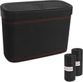 Car Trash Can with Lid, Car Trash Bin, Leakproof Vehicle Garbage Can with 30PCS Garbage Bags, Waterproof Auto Hanging Dustbin Storage Bag Container Accessories Fit SUV Office Home (Black-1PCS)