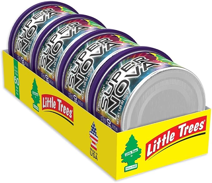 Car Air Freshener | Fiber Can Provides Long Lasting Scent for Auto or Home | Recycled Fiber | Supernova, 4 Air Fresheners