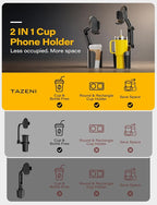 2-in-1 Cup Holder Cell Phone Holder for Your Car Bottle Friendly Cup Cell Phone Holder Mount for Car Height Adjustable Sturdy Fit 4.7-7 inches Phones